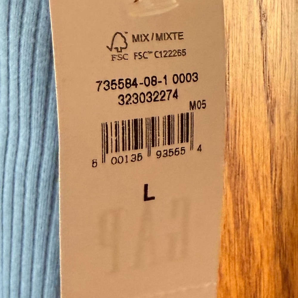 GAP Light Blue Ribbed Tank Top - Picture 3 of 3